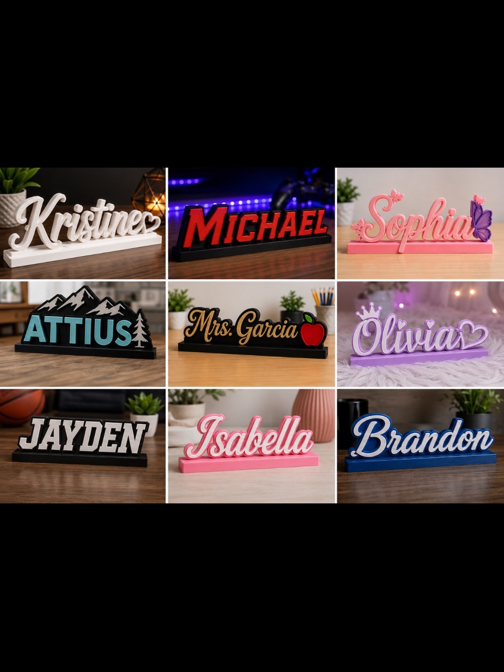 Custom 3D Printed Name Plate - Picture 2 of 2